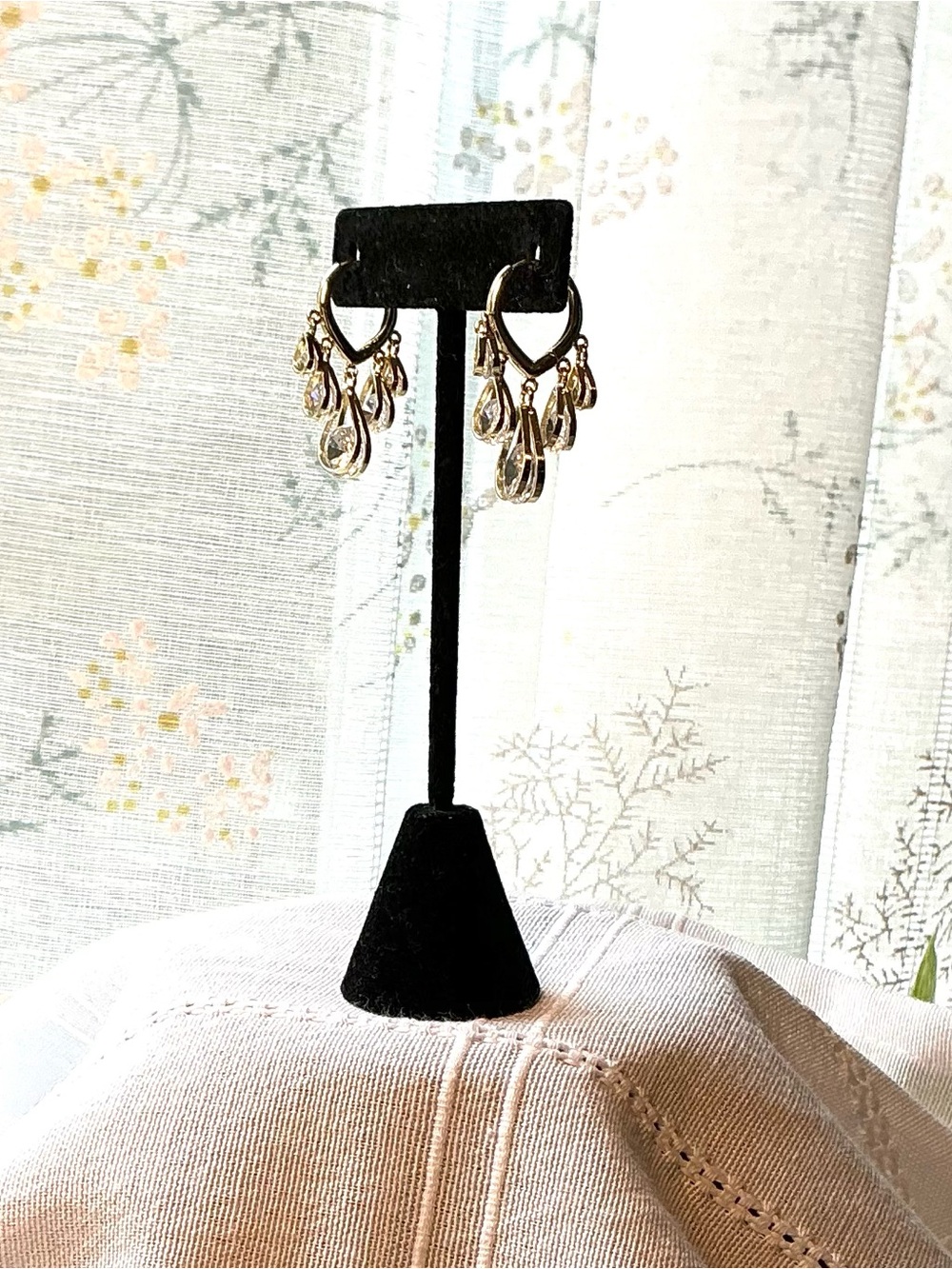 Gold Teardrop Dangle Hoop Earrings - Women Jewelry